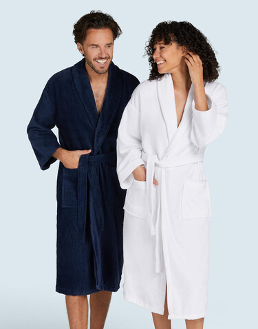 SG ACCESSORIES - TOWELS Como Velours Bath Robe, White, M bedrucken, Art.-Nr. 025640004