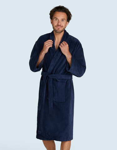 SG ACCESSORIES - TOWELS Como Velours Bath Robe, Navy, L bedrucken, Art.-Nr. 025642005 SG ACCESSORIES - TOWELS Como Velours Bath Robe, Navy, L bedrucken, Art.-Nr. 025642005