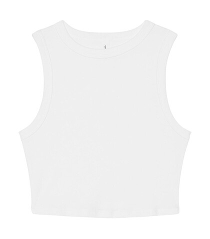 Bella Women`s Micro Rib Muscle Crop Tank, Solid White Blend, L bedrucken, Art.-Nr. 026060045