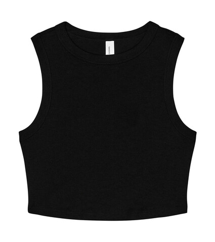 Bella Women`s Micro Rib Muscle Crop Tank, Solid Black Blend, XL bedrucken, Art.-Nr. 026061076