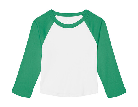 Bella Women`s Micro Rib 3/4 Raglan Baby Tee, White/Kelly, XS bedrucken, Art.-Nr. 028060742 Bella Women`s Micro Rib 3/4 Raglan Baby Tee, White/Kelly, XS bedrucken, Art.-Nr. 028060742