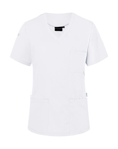 Karlowsky Ladies` Slip-on Tunic Essential Short Sl., White, S bedrucken, Art.-Nr. 029670003