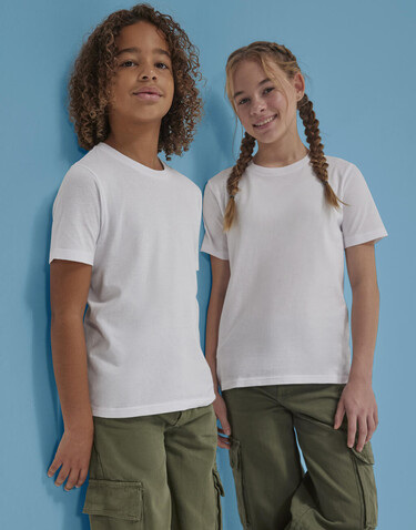 B &amp; C #E190 T-Shirt /kids, White, 3/4 (98/104) bedrucken, Art.-Nr. 036420003
