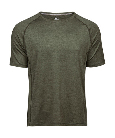Tee Jays COOLdry Tee, Olive Melange, 3XL bedrucken, Art.-Nr. 037545338