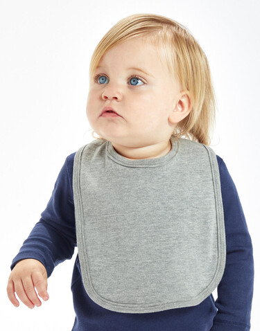 BabyBugz Baby Bib, Heather Grey Melange, One Size bedrucken, Art.-Nr. 042471260