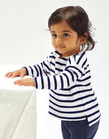 BabyBugz Baby Breton Top, White/Navy, 3-6 bedrucken, Art.-Nr. 056470522