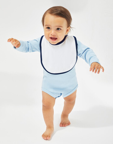 BabyBugz Single Layer Bib, White/Red, One Size bedrucken, Art.-Nr. 069470540
