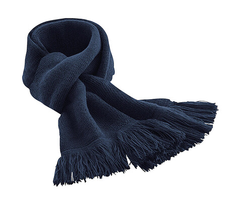 Beechfield Classic Knitted Scarf, French Navy, One Size bedrucken, Art.-Nr. 071692010