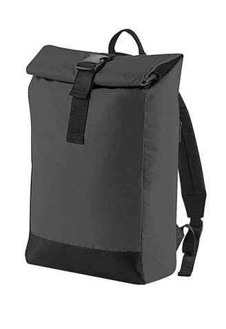 Bag Base Reflective Roll-Top Backpack, Black Reflective, One Size bedrucken, Art.-Nr. 075291060 Bag Base Reflective Roll-Top Backpack, Black Reflective, One Size bedrucken, Art.-Nr. 075291060
