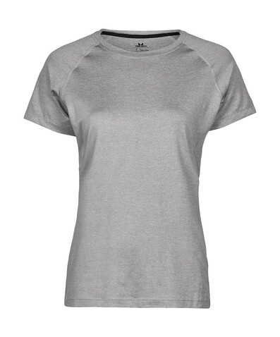 Tee Jays COOLdry Ladies` Tee, Grey Melange, S bedrucken, Art.-Nr. 077541343 Tee Jays COOLdry Ladies` Tee, Grey Melange, S bedrucken, Art.-Nr. 077541343