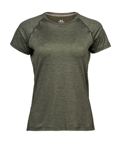 Tee Jays COOLdry Ladies` Tee, Olive Melange, S bedrucken, Art.-Nr. 077545333 Tee Jays COOLdry Ladies` Tee, Olive Melange, S bedrucken, Art.-Nr. 077545333