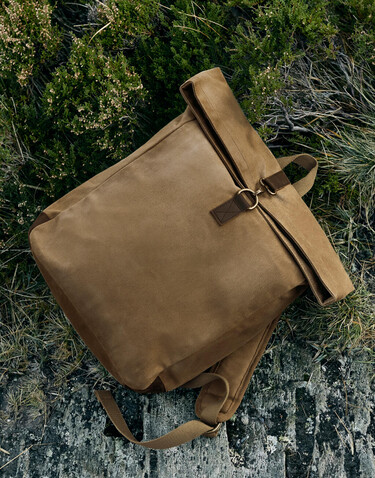 Quadra Heritage Waxed Canvas Backpack, Black, One Size bedrucken, Art.-Nr. 081301010
