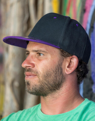 Result Caps Bronx Original Flat Peak Dual Color, Black/Purple, One Size bedrucken, Art.-Nr. 082341680
