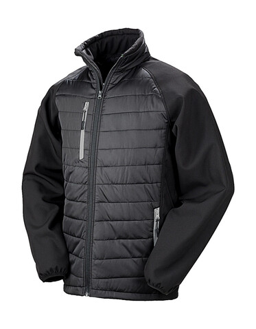 Result Compass Padded Softshell, Black/Grey, 2XL bedrucken, Art.-Nr. 084331517