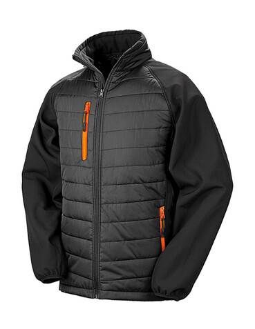 Result Compass Padded Softshell, Black/Orange, S bedrucken, Art.-Nr. 084331783