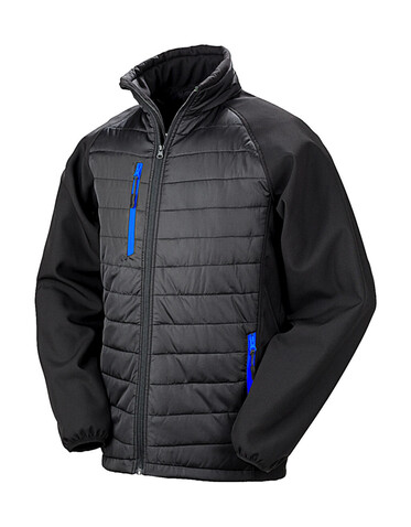 Result Compass Padded Softshell, Black/Royal, L bedrucken, Art.-Nr. 084331945
