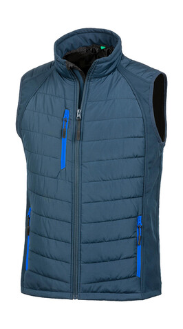Result Compass Padded Softshell Gilet, Navy/Royal, 2XL bedrucken, Art.-Nr. 085332377