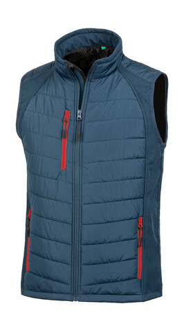 Result Compass Padded Softshell Gilet, Navy/Red, 3XL bedrucken, Art.-Nr. 085332548