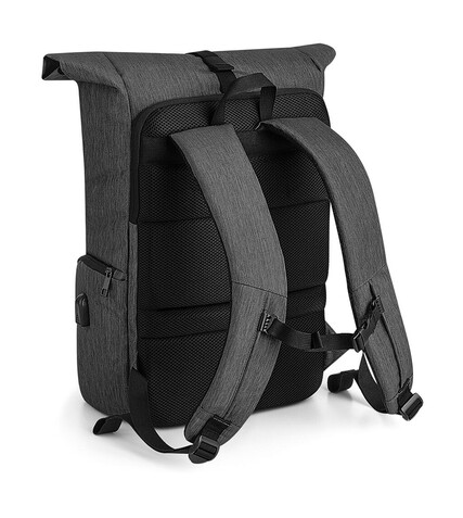 Quadra Q-Tech Charge Roll-Top Backpack, Black, One Size bedrucken, Art.-Nr. 089301010