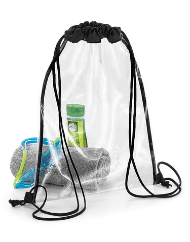 Bag Base Clear Gymsac, Clear/Black, One Size bedrucken, Art.-Nr. 092290640 Bag Base Clear Gymsac, Clear/Black, One Size bedrucken, Art.-Nr. 092290640