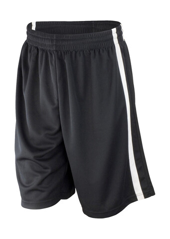 Result Men`s Quick Dry Basketball Shorts, Black/White, XS bedrucken, Art.-Nr. 092331501