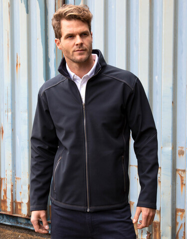 Result Men`s Treble Stitch Softshell, Black, S bedrucken, Art.-Nr. 098331013
