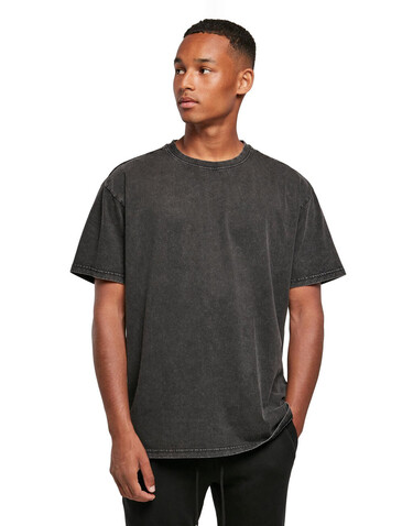 Build Your Brand Acid Washed Heavy Oversize Tee, Asphalt, XL bedrucken, Art.-Nr. 100391084