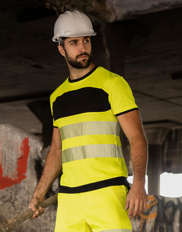 Korntex EOS - Hi-Vis T-Shirt, Yellow/Black, S bedrucken, Art.-Nr. 101136571