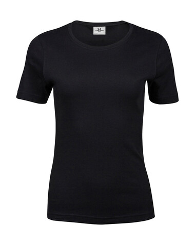 Tee Jays Ladies` Interlock T-Shirt, Black, 3XL bedrucken, Art.-Nr. 101541018