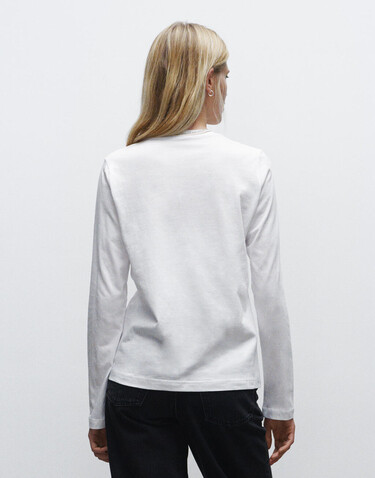 True Blanks Womens Regular Long Sleeve Tee, White, XS bedrucken, Art.-Nr. 105410002