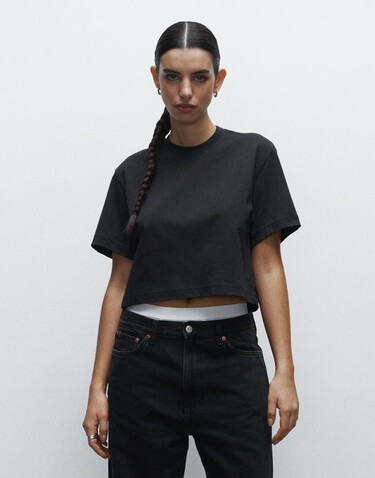 True Blanks Womens Crop Top, Off Black, XS bedrucken, Art.-Nr. 106411022 True Blanks Womens Crop Top, Off Black, XS bedrucken, Art.-Nr. 106411022