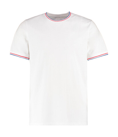 Kustom Kit Fashion Fit Tipped Tee, White/Red/Royal, XS bedrucken, Art.-Nr. 107110832 Kustom Kit Fashion Fit Tipped Tee, White/Red/Royal, XS bedrucken, Art.-Nr. 107110832