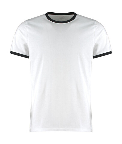 Kustom Kit Fashion Fit Ringer Tee, White/Black, XS bedrucken, Art.-Nr. 108110562 Kustom Kit Fashion Fit Ringer Tee, White/Black, XS bedrucken, Art.-Nr. 108110562
