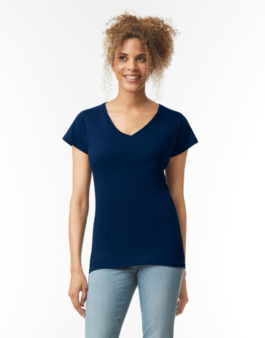 Gildan Softstyle Women`s V-Neck T-Shirt, Royal, 2XL bedrucken, Art.-Nr. 109093007