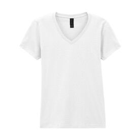Gildan Softstyle Women`s V-Neck T-Shirt, White, S bedrucken, Art.-Nr. 109090003