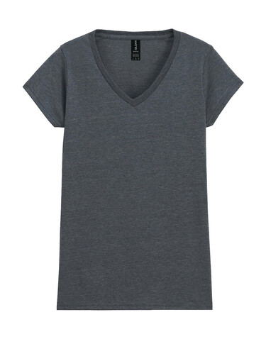 Gildan Softstyle Women`s V-Neck T-Shirt, Dark Heather, M bedrucken, Art.-Nr. 109091264