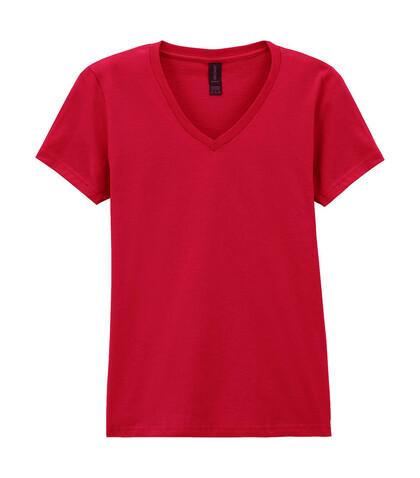Gildan Softstyle Women`s V-Neck T-Shirt, Cherry Red, M bedrucken, Art.-Nr. 109094014