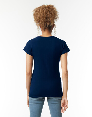 Gildan Softstyle Women`s V-Neck T-Shirt, White, S bedrucken, Art.-Nr. 109090003