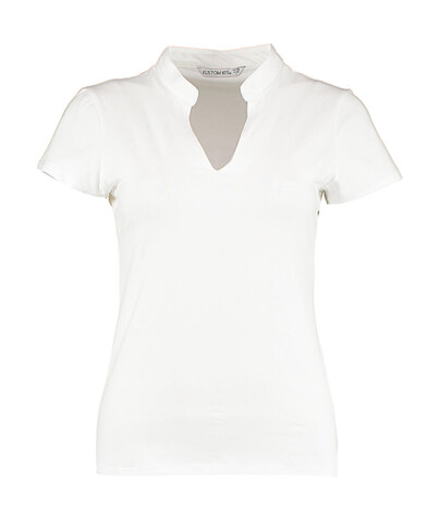Kustom Kit Regular Fit Mandarin Collar Top, White, XS/S (8/10) bedrucken, Art.-Nr. 109110003 Kustom Kit Regular Fit Mandarin Collar Top, White, XS/S (8/10) bedrucken, Art.-Nr. 109110003