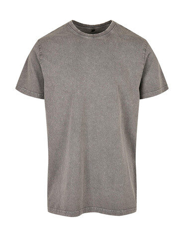 Build Your Brand Acid Washed Round Neck Tee, Asphalt, XS bedrucken, Art.-Nr. 109391080