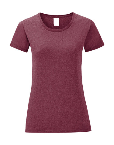 Fruit of the Loom Ladies` Iconic 150 T, Heather Burgundy, L bedrucken, Art.-Nr. 112014135