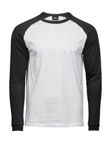 Tee Jays Baseball Tee Long Sleeve, White/Black, S bedrucken, Art.-Nr. 116540502 Tee Jays Baseball Tee Long Sleeve, White/Black, S bedrucken, Art.-Nr. 116540502