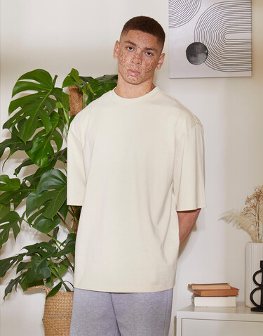 Build Your Brand Oversized Sleeve Tee, White, XS bedrucken, Art.-Nr. 117390000