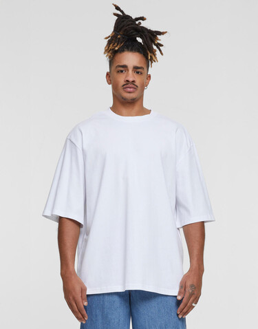 Build Your Brand Oversized Sleeve Tee, White, XS bedrucken, Art.-Nr. 117390000