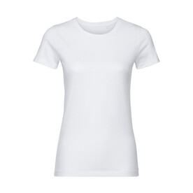 Russell Europe Ladies´ Pure Organic Tee, White, XS bedrucken, Art.-Nr. 120000002