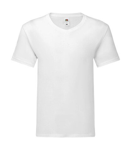 Fruit of the Loom Iconic 150 V Neck T, White, S bedrucken, Art.-Nr. 145010002