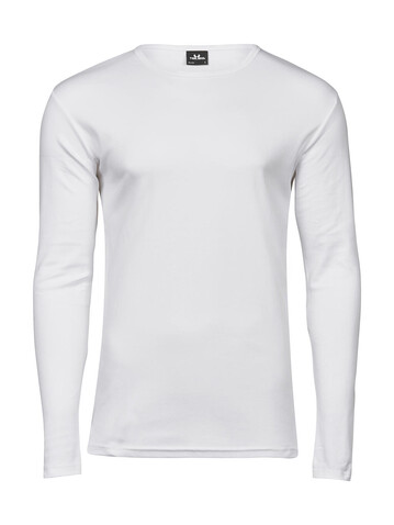 Tee Jays Men`s LS Interlock T-Shirt, White, M bedrucken, Art.-Nr. 174540004