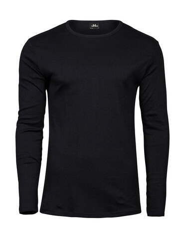 Tee Jays Men`s LS Interlock T-Shirt, Black, L bedrucken, Art.-Nr. 174541015