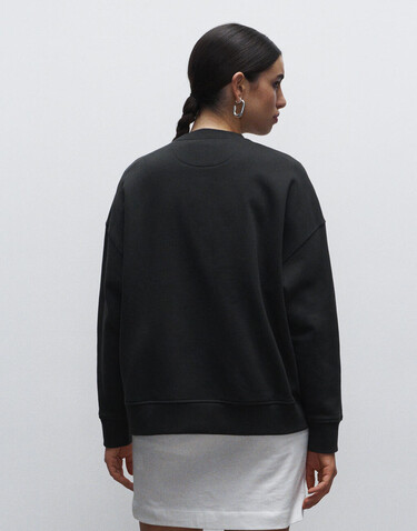 True Blanks Womens Oversized Sweatshirt, Off Black, XS bedrucken, Art.-Nr. 202411022