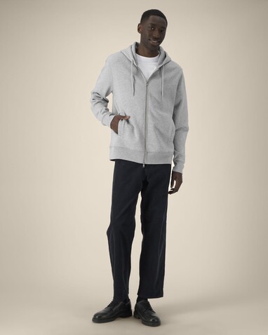 Astor - Der Unisex-Zip-Hoodie aus Baumwolle-TENCEL™ Modal - Heather Grey - XS bedrucken, Art.-Nr. STSU261C250XS